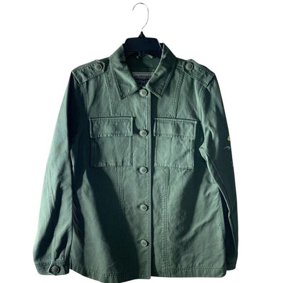 Levis Military Utility Jacket Womens M Button Front Long Sleeve Field Coat Style - Picture 1 of 14